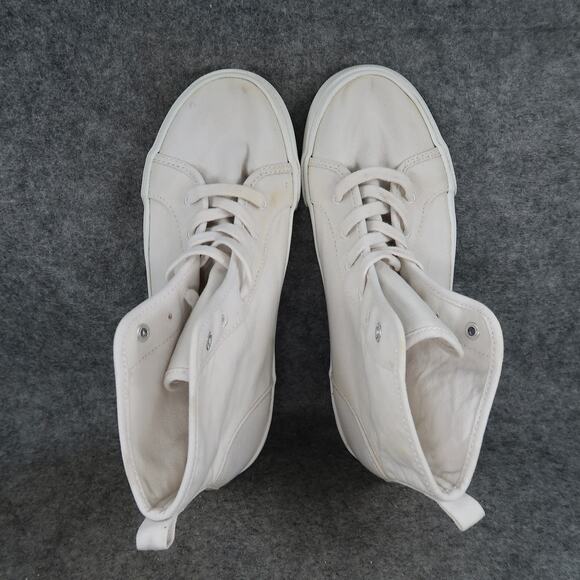Old Navy Shoes Big Kids 5 Casual Sneakers High Top Canvas Lace Up White Trainers - Picture 7 of 11